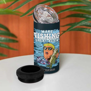 Trump 2024 Fisherman Angler Gift 4 in 1 Can Cooler Tumbler Make Fishing Great Again Ryder Cup TB10 Print Your Wear