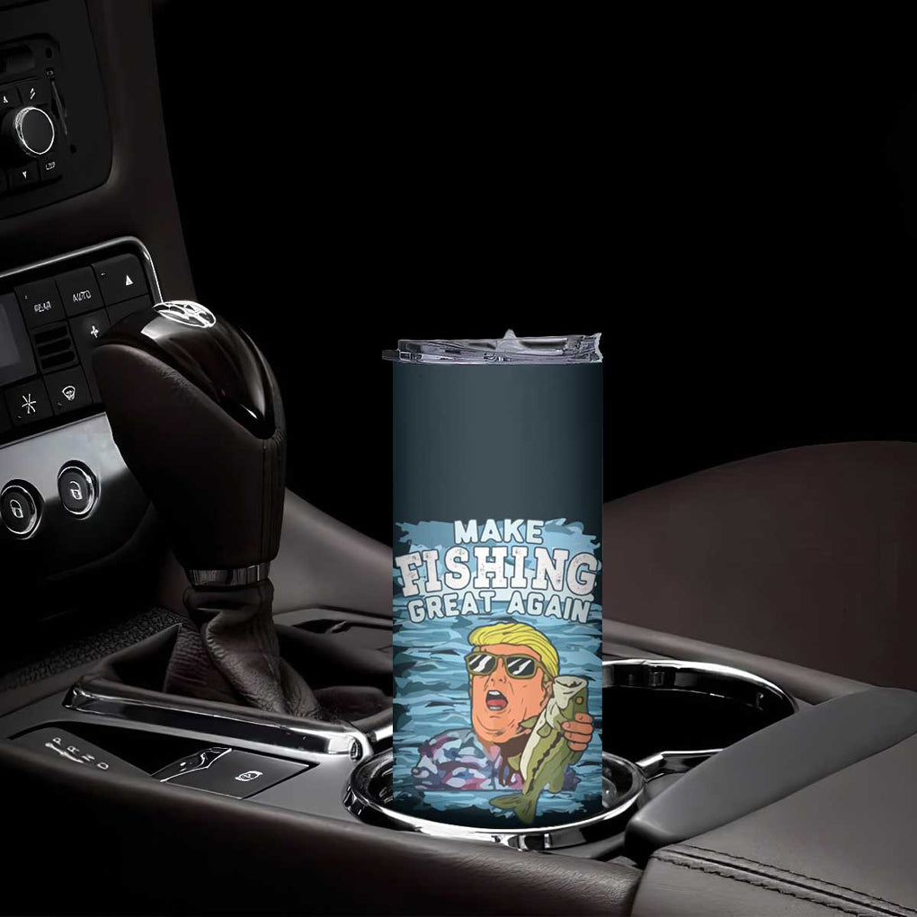 Trump 2024 Fisherman Angler Gift Skinny Tumbler Make Fishing Great Again Ryder Cup TB10 Print Your Wear
