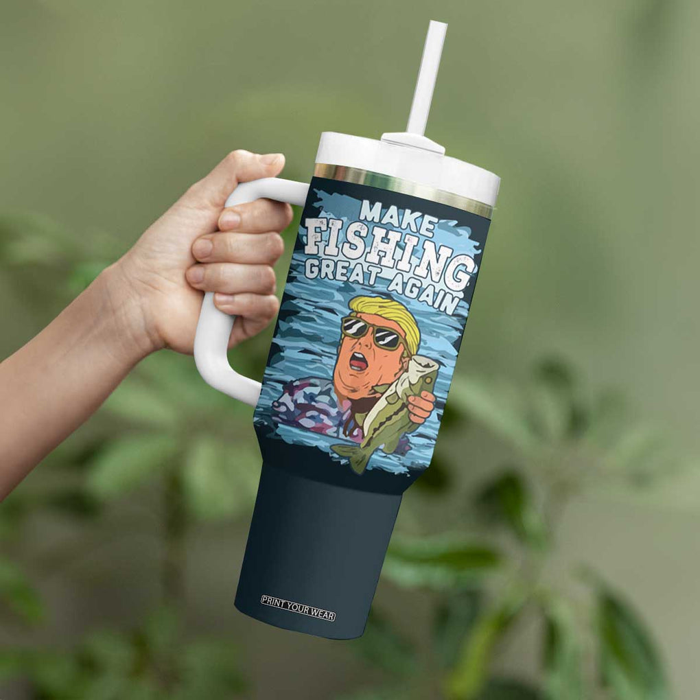 Trump 2024 Fisherman Angler Gift Tumbler With Handle Make Fishing Great Again Ryder Cup TB10 Print Your Wear