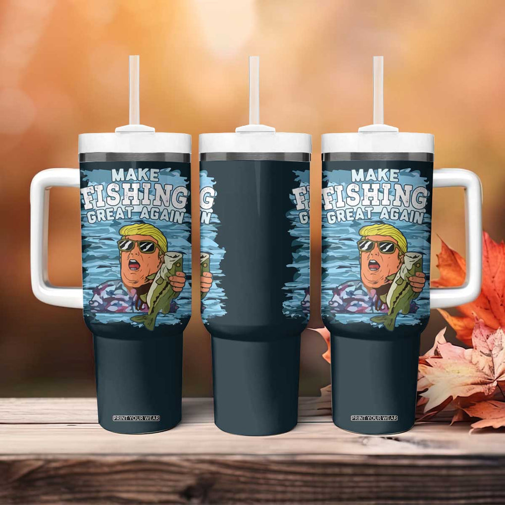 Trump 2024 Fisherman Angler Gift Tumbler With Handle Make Fishing Great Again Ryder Cup TB10 Print Your Wear