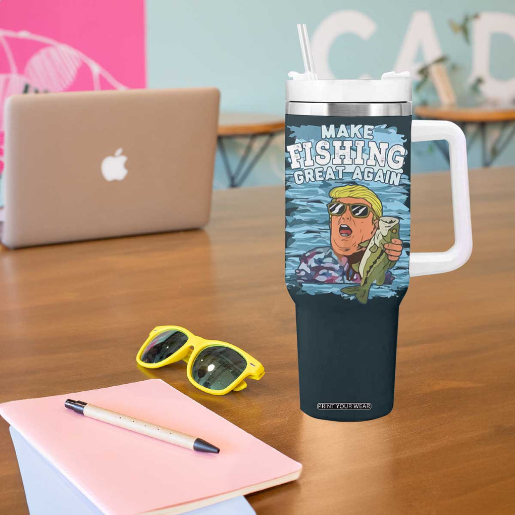 Trump 2024 Fisherman Angler Gift Tumbler With Handle Make Fishing Great Again Ryder Cup TB10 Print Your Wear