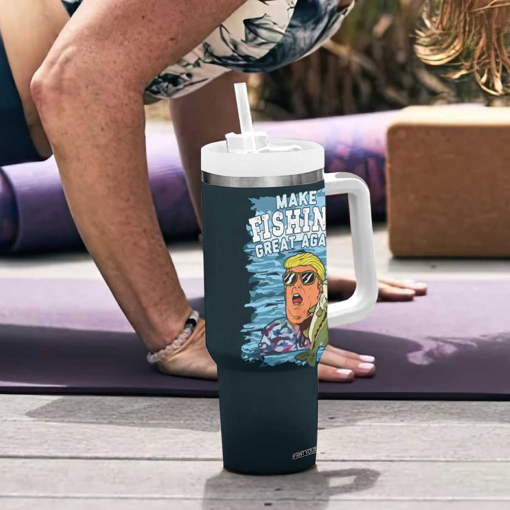Trump 2024 Fisherman Angler Gift Tumbler With Handle Make Fishing Great Again Ryder Cup TB10 Print Your Wear
