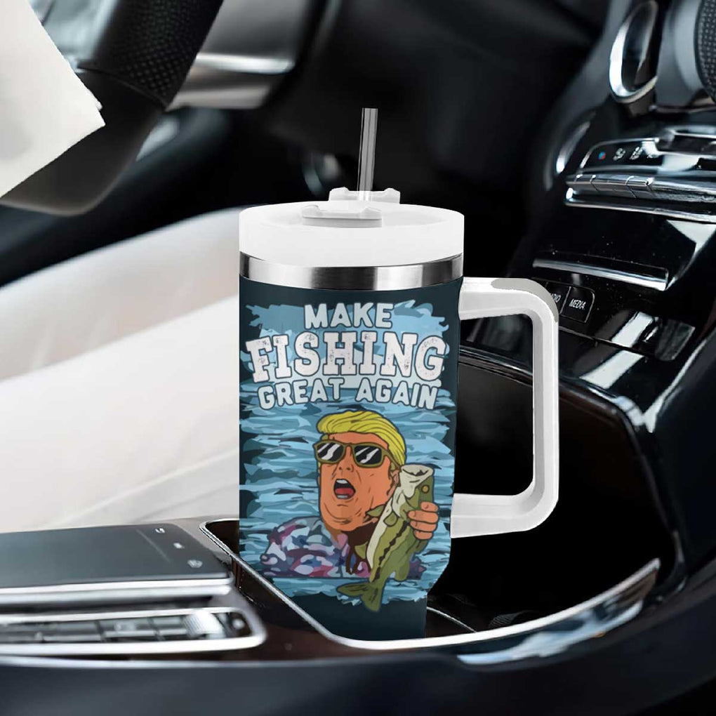 Trump 2024 Fisherman Angler Gift Tumbler With Handle Make Fishing Great Again Ryder Cup TB10 Print Your Wear