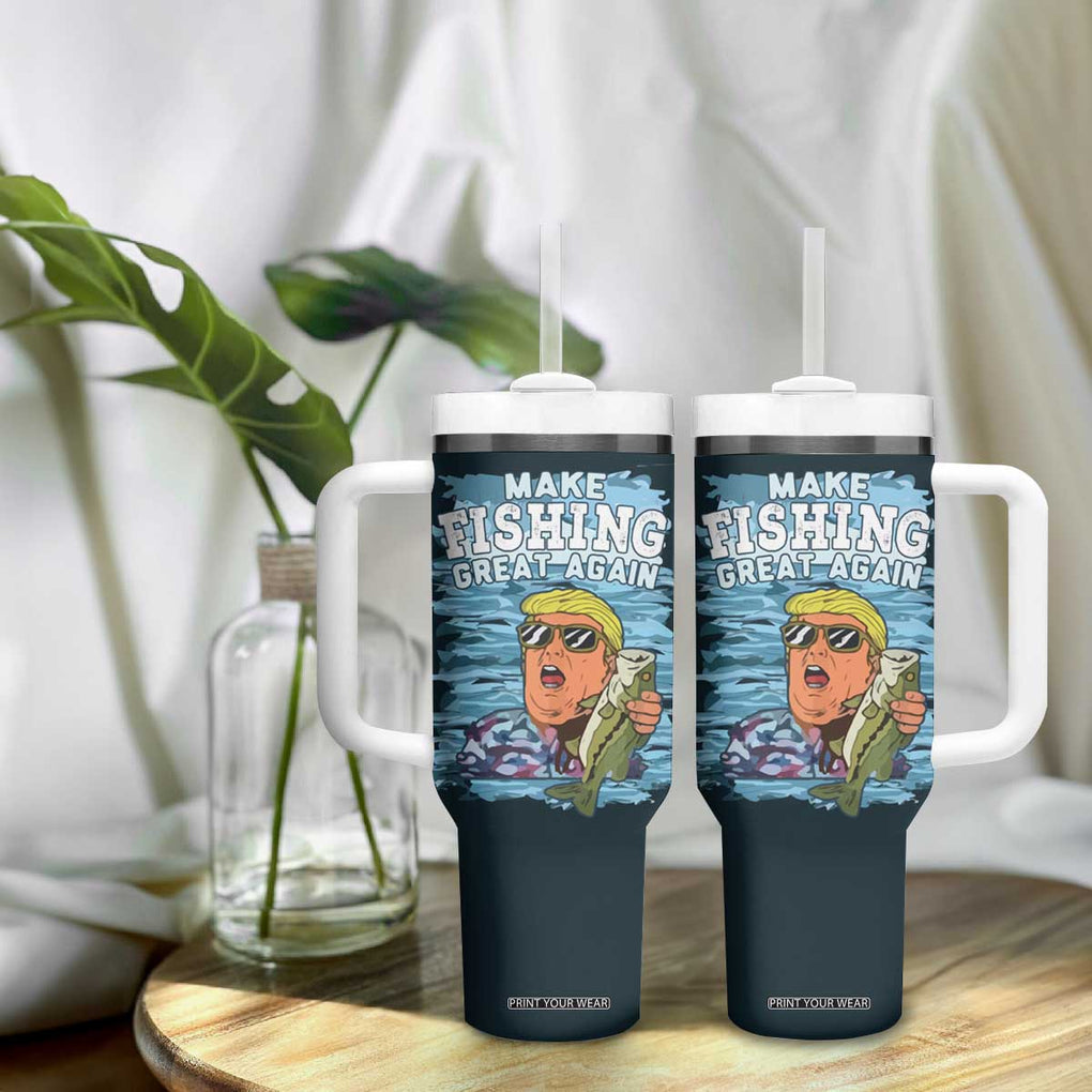 Trump 2024 Fisherman Angler Gift Tumbler With Handle Make Fishing Great Again Ryder Cup TB10 Print Your Wear