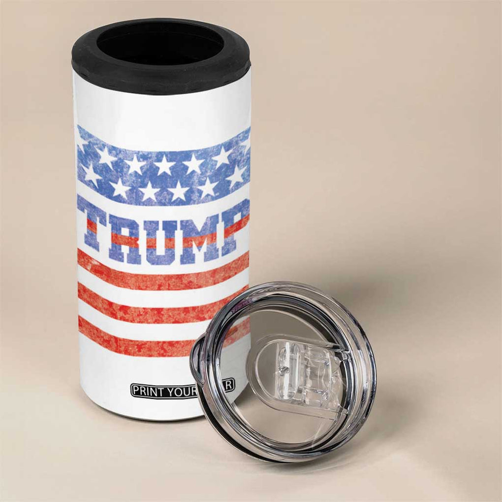 Trump 4 in 1 Can Cooler Tumbler 45 47 2024 American Election Republican Conservative US Flag TB10 Print Your Wear
