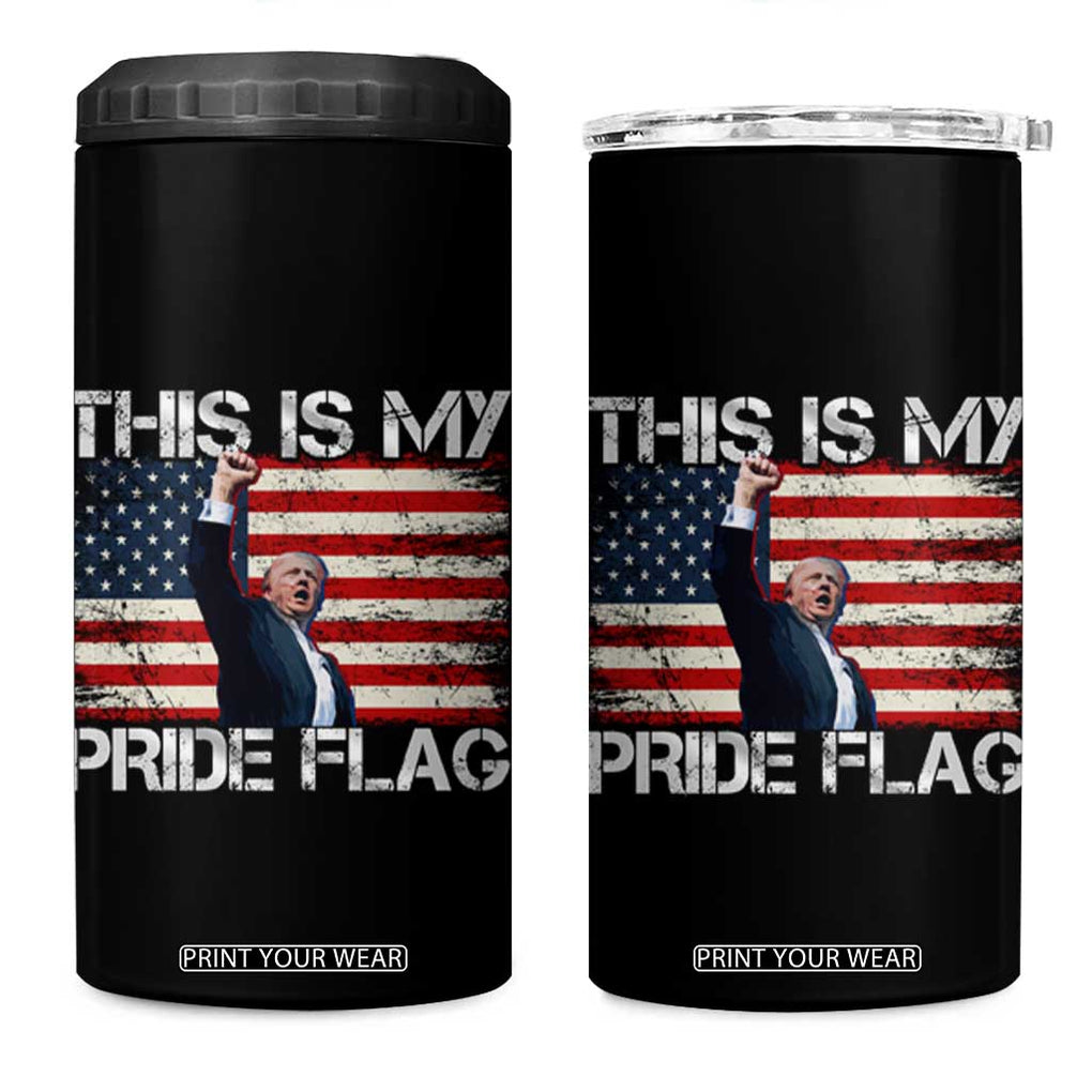Trump 2024 4 in 1 Can Cooler Tumbler This Is My Pride Flag US TB10 One Size: 16 oz Black Print Your Wear