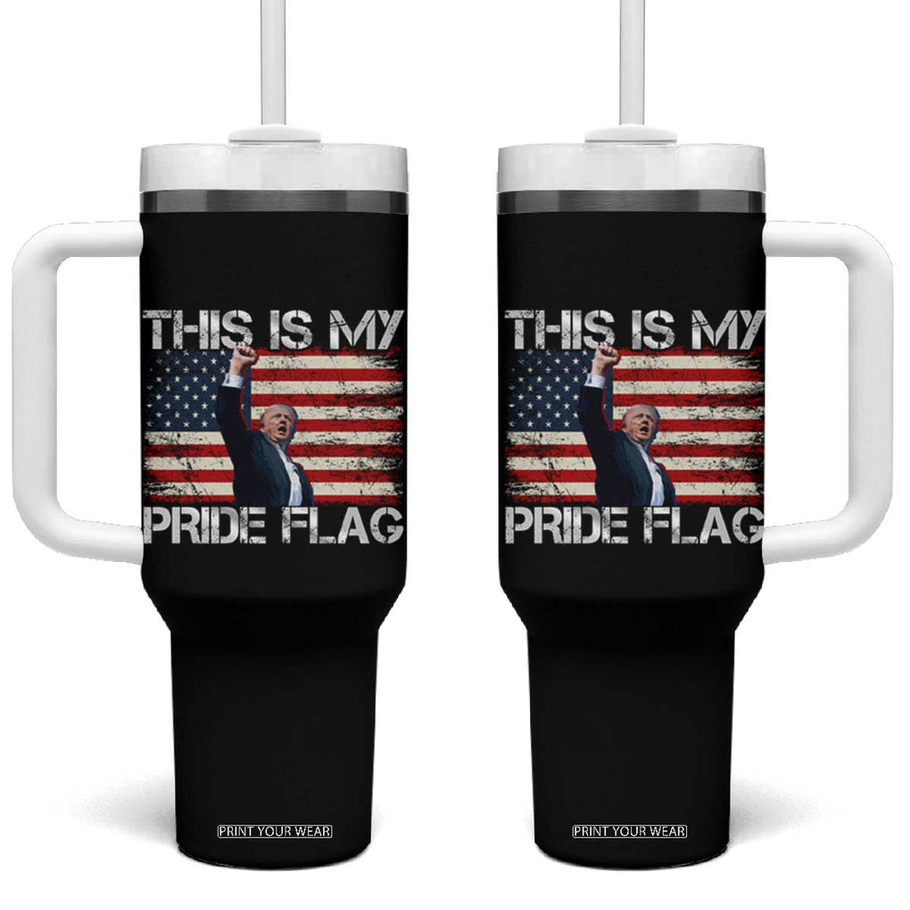 Trump 2024 Tumbler With Handle This Is My Pride Flag US TB10 One Size: 40 oz Black Print Your Wear