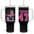 Trump 2024 Election Tumbler With Handle 2024 Trump Pink 45-47 American Flag TB10 One Size: 40 oz Black Print Your Wear