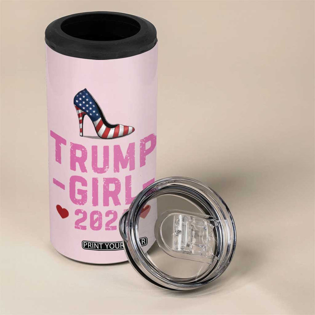 Trump Girl 2024 4 in 1 Can Cooler Tumbler High Heel Stilettos American Flag US Election TB10 Print Your Wear