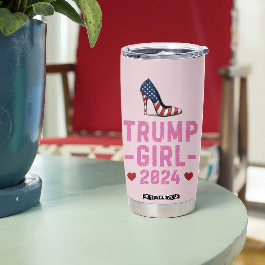 Trump Girl 2024 Tumbler Cup High Heel Stilettos American Flag US Election TB10 Print Your Wear