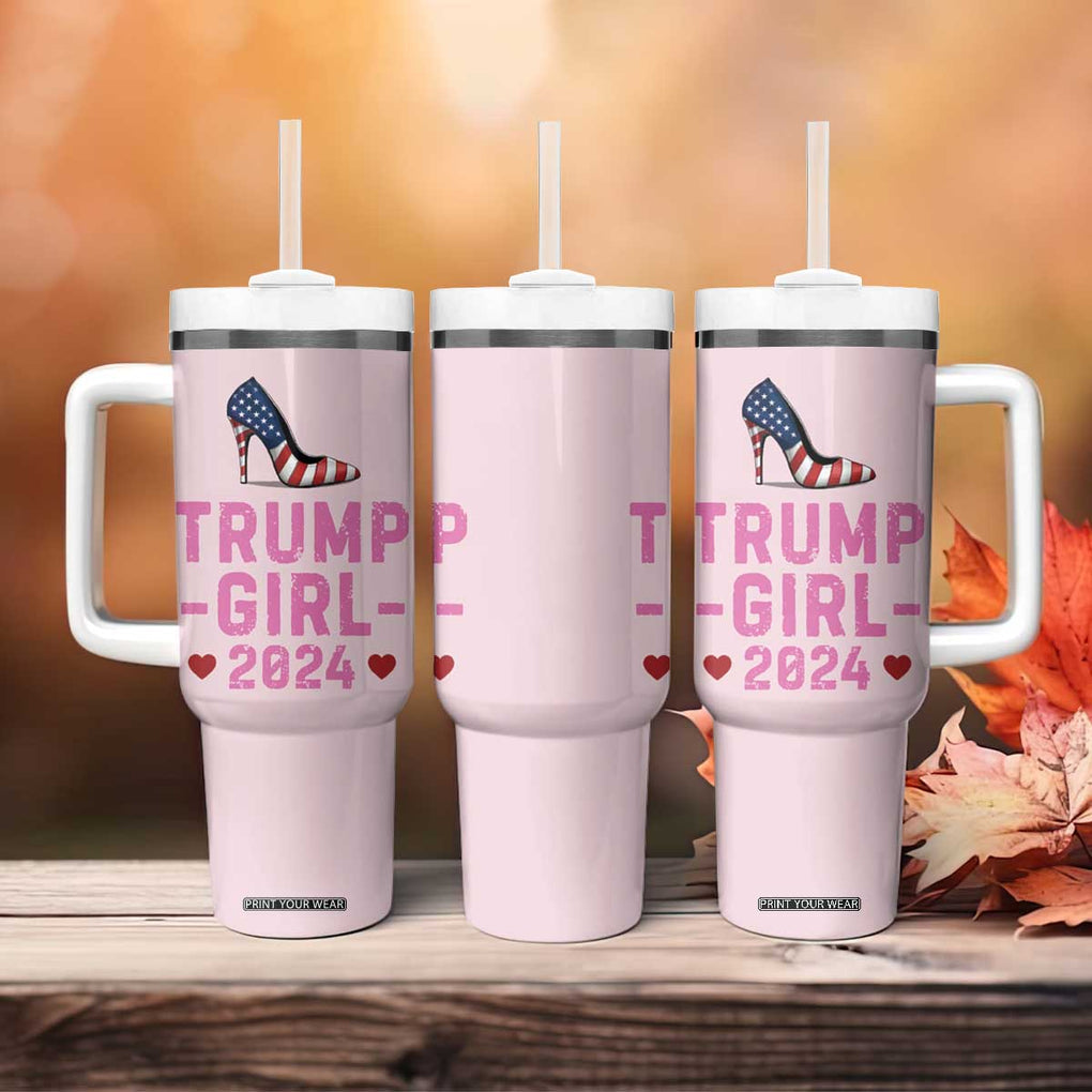Trump Girl 2024 Tumbler With Handle High Heel Stilettos American Flag US Election TB10 Print Your Wear