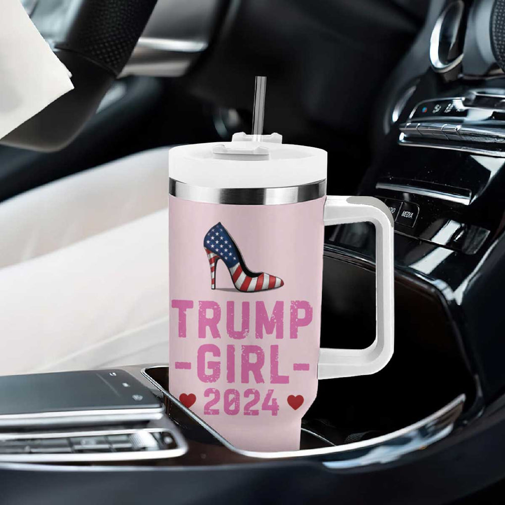 Trump Girl 2024 Tumbler With Handle High Heel Stilettos American Flag US Election TB10 Print Your Wear