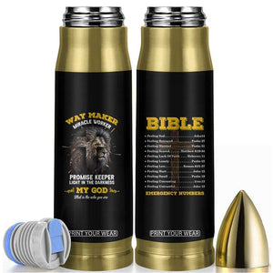 Christian Gifts for Men Bullet Tumbler Vintage Waymaker Miracle Worker Lion Faith Believer TB10 Black Print Your Wear