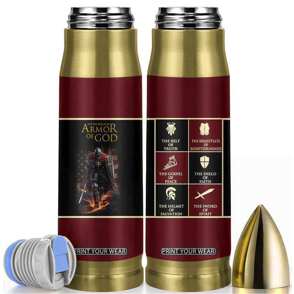 Pastor Appreciation Gifts Bullet Tumbler Put The Full Armor Of God Christian Believers Pastors TB10 Black Print Your Wear