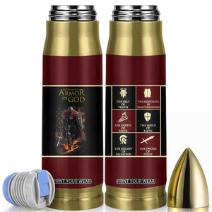 Pastor Appreciation Gifts Bullet Tumbler Put The Full Armor Of God Christian Believers Pastors TB10 Black Print Your Wear
