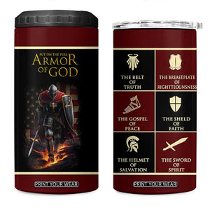 Pastor Appreciation Gifts 4 in 1 Can Cooler Tumbler Put The Full Armor Of God Christian Believers Pastors TB10 One Size: 16 oz Black Print Your Wear