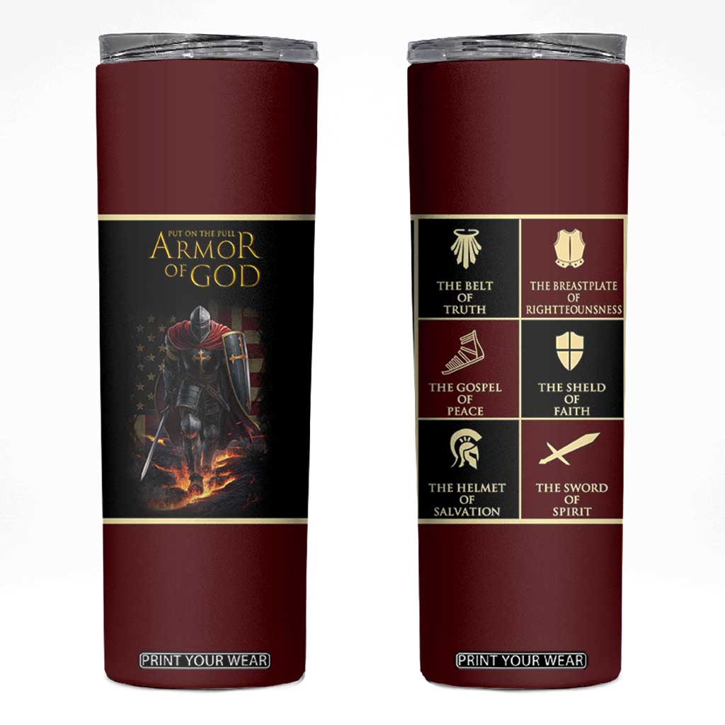 Pastor Appreciation Gifts Skinny Tumbler Put The Full Armor Of God Christian Believers Pastors TB10 Black Print Your Wear