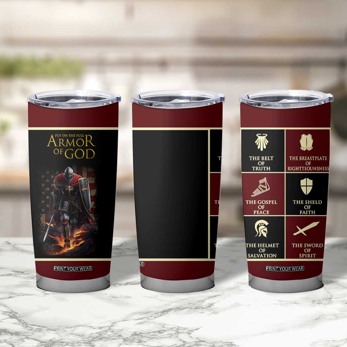 Pastor Appreciation Gifts Tumbler Cup Put The Full Armor Of God Christian Believers Pastors TB10 Print Your Wear