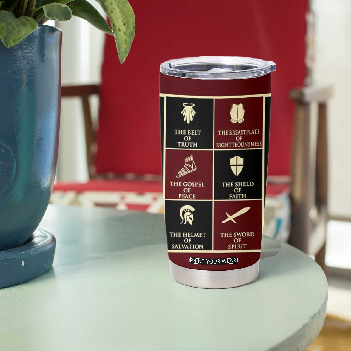 Pastor Appreciation Gifts Tumbler Cup Put The Full Armor Of God Christian Believers Pastors TB10 Print Your Wear