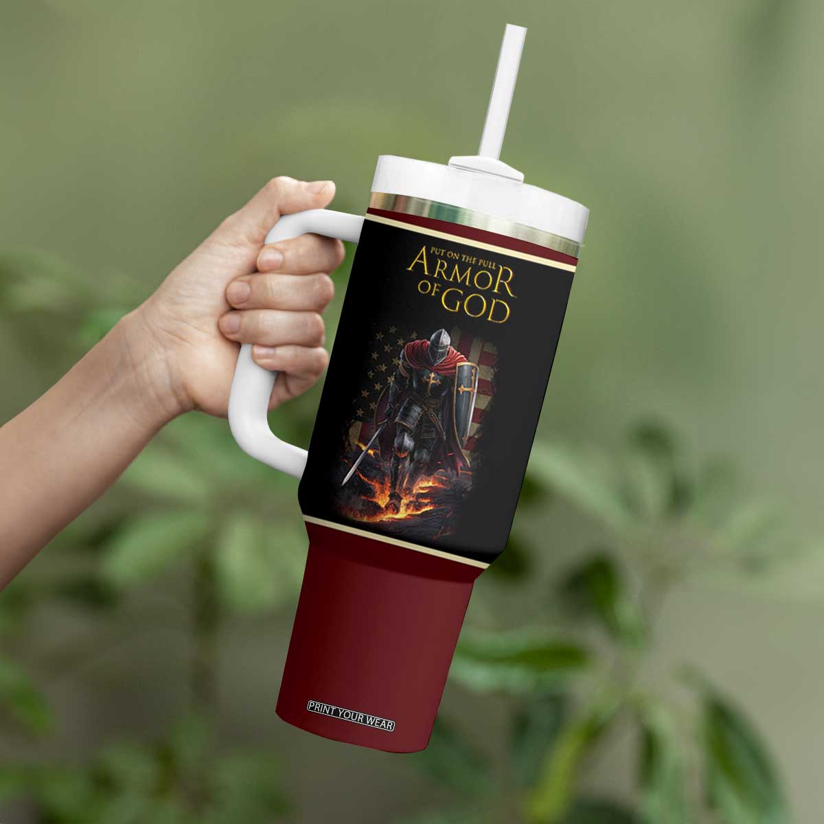 Pastor Appreciation Gifts Tumbler With Handle Put The Full Armor Of God Christian Believers Pastors TB10 Print Your Wear