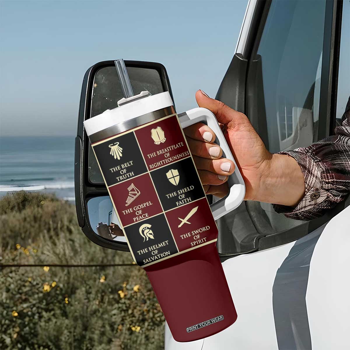 Pastor Appreciation Gifts Tumbler With Handle Put The Full Armor Of God Christian Believers Pastors TB10 Print Your Wear