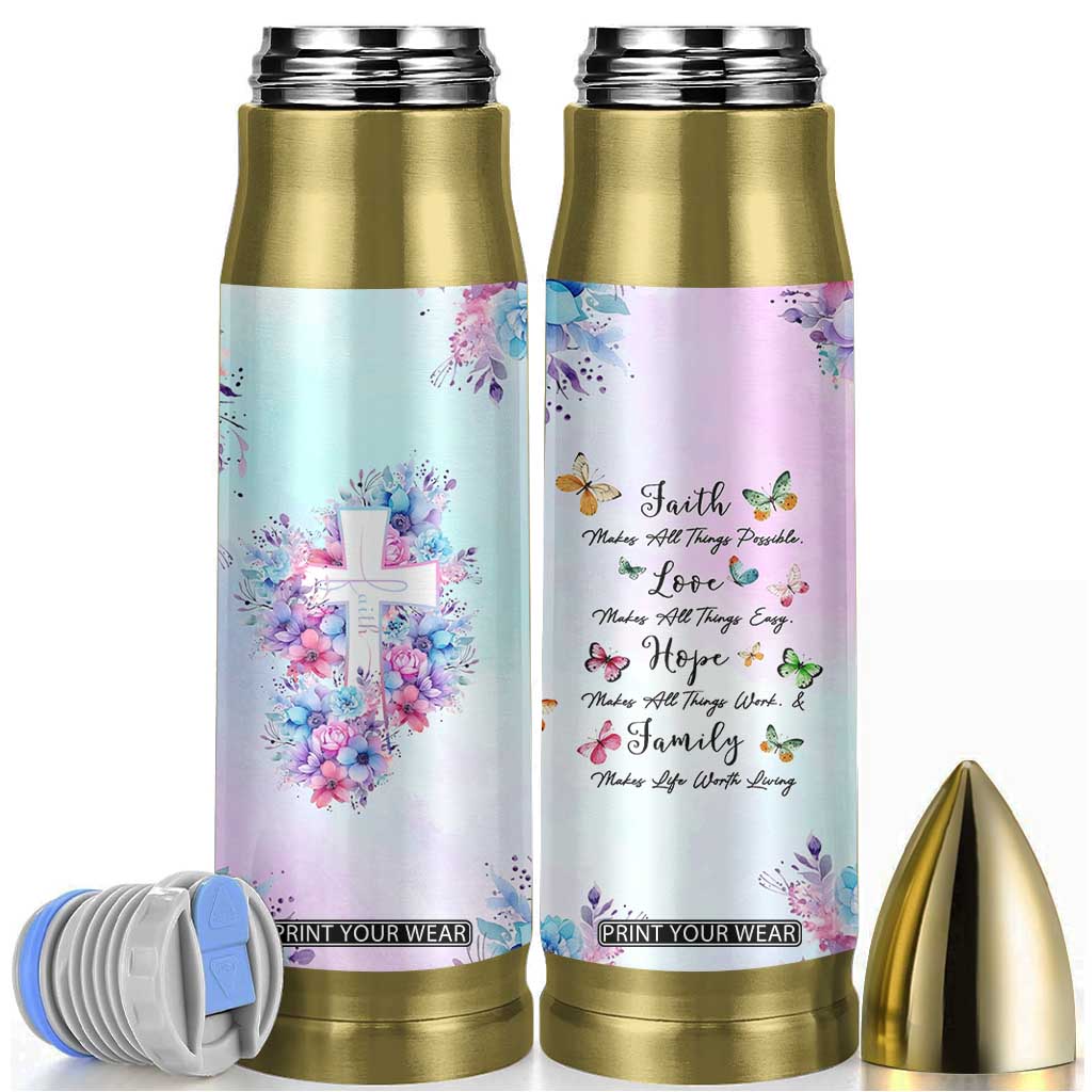 Christian Gifts For Women Bullet Tumbler Faith Mothers Day Bible Verse Encouragement Gifts Flower Coffee Cup TB10 Ombre Print Your Wear