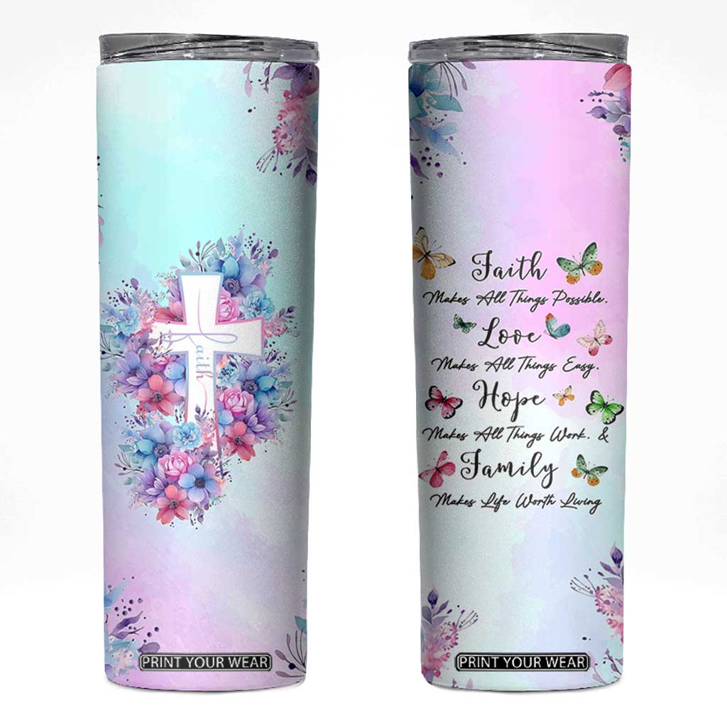 Christian Gifts For Women Skinny Tumbler Faith Mothers Day Bible Verse Encouragement Gifts Flower Coffee Cup TB10 Ombre Print Your Wear