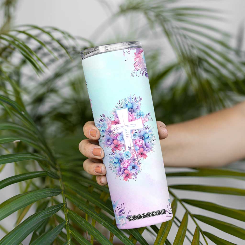 Christian Gifts For Women Skinny Tumbler Faith Mothers Day Bible Verse Encouragement Gifts Flower Coffee Cup TB10 Print Your Wear