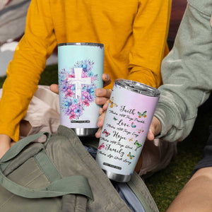 Christian Gifts For Women Tumbler Cup Faith Mothers Day Bible Verse Encouragement Gifts Flower Coffee Cup TB10 Print Your Wear