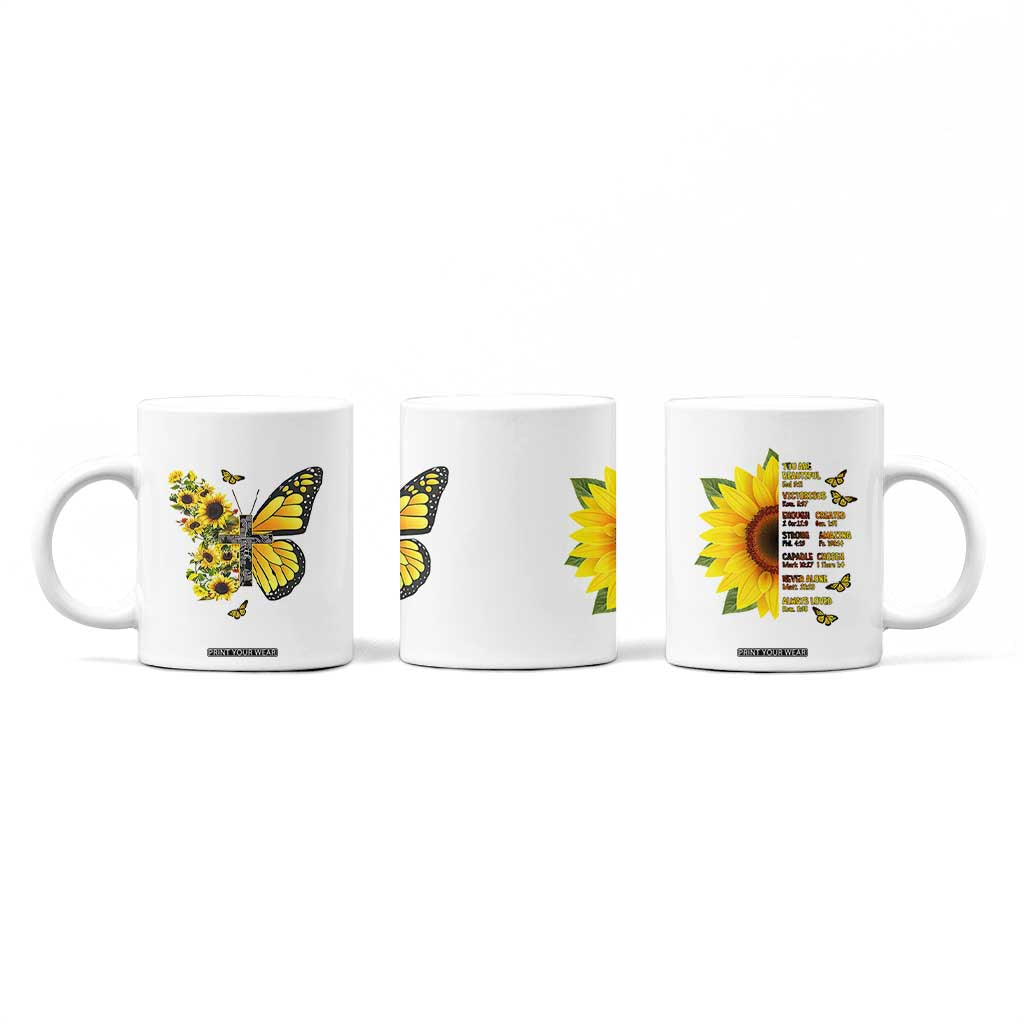Sunflower Christian Gifts for Women Coffee Mug Flower Inspiration Religious Bible Verse Encouragement TB10 Print Your Wear