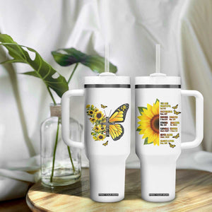 Sunflower Christian Gifts for Women Tumbler With Handle Flower Inspiration Religious Bible Verse Encouragement TB10 Print Your Wear