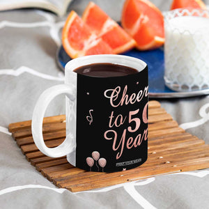 Cheers To 50 Years Coffee Mug 50th Anniversary Fifty Birthday TB10 Print Your Wear