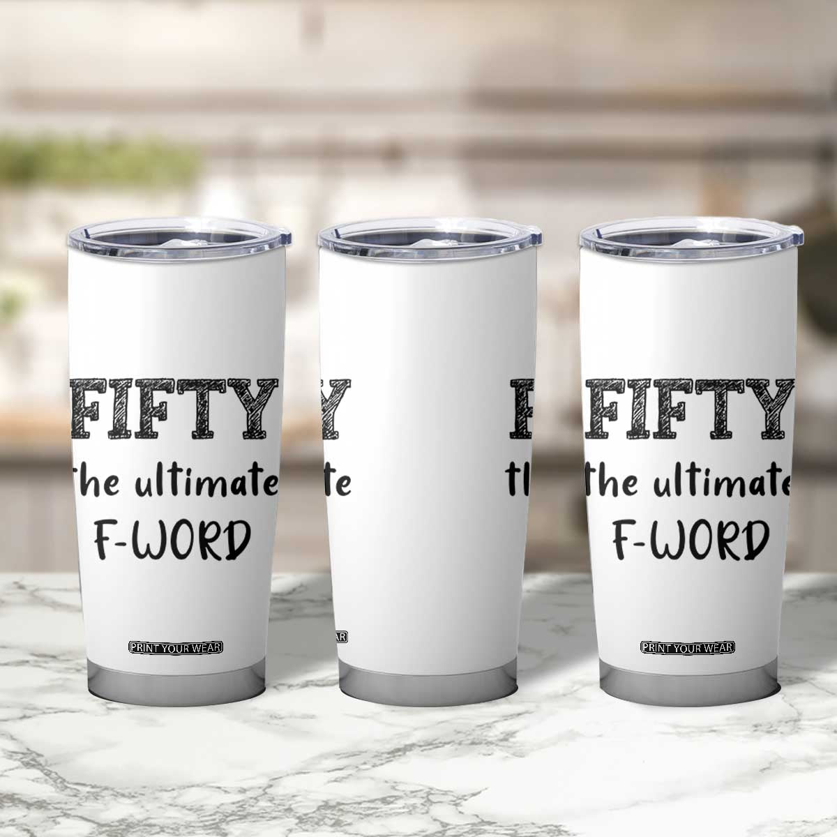 50th Birthday Tumbler Cup Fifty The Ultimate F Word 1976 Funny 50 Year Old Birthday Gift TB10 Print Your Wear