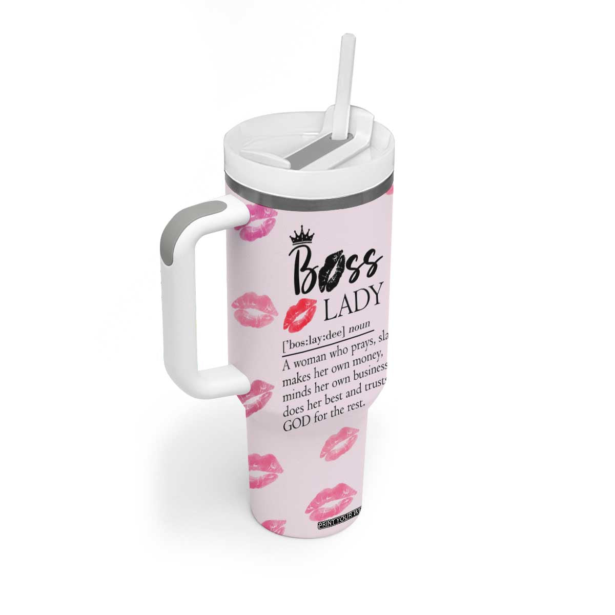 Boss Gifts for Women Tumbler With Handle She Motivates Inspires Empowers Christmas Birthday Gift TB10 Print Your Wear