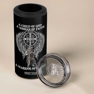 Christian Gifts For Women 4 in 1 Can Cooler Tumbler A Child Of God A Woman Of Faith A Warrior Of Christ Jesus Faith TB10 Print Your Wear