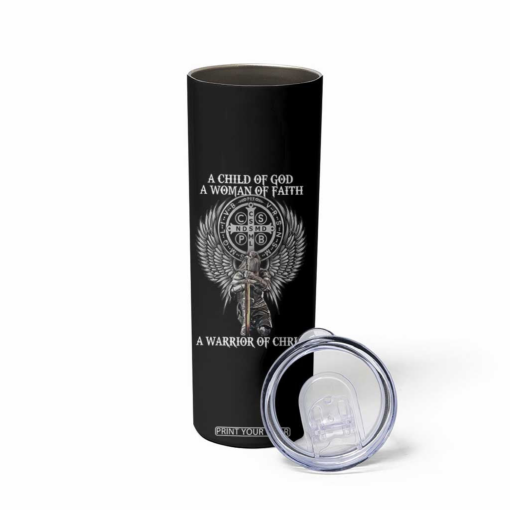 Christian Gifts For Women Skinny Tumbler A Child Of God A Woman Of Faith A Warrior Of Christ Jesus Faith TB10 Print Your Wear