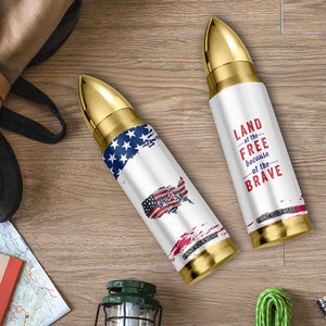 American Flag Patriotic Bullet Tumbler Land Of The Free Because Of The Brave USA Flag TB10 Print Your Wear