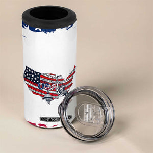 American Flag Patriotic 4 in 1 Can Cooler Tumbler Land Of The Free Because Of The Brave USA Flag TB10 Print Your Wear
