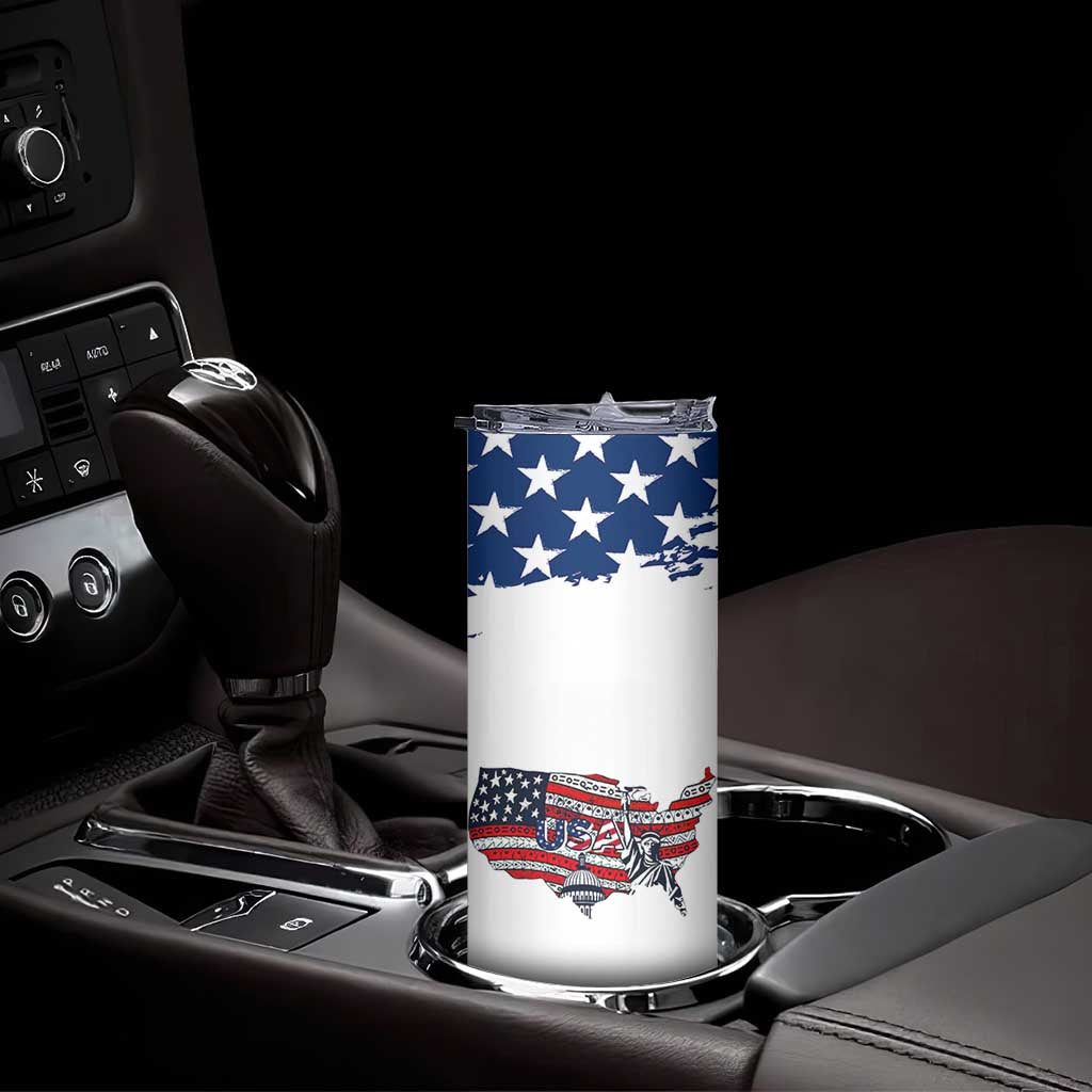 American Flag Patriotic Skinny Tumbler Land Of The Free Because Of The Brave USA Flag TB10 Print Your Wear