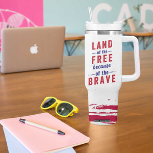 American Flag Patriotic Tumbler With Handle Land Of The Free Because Of The Brave USA Flag TB10 Print Your Wear