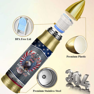 American Flag Patriotic Bullet Tumbler Land Of The Free Because Of The Brave USA Flag Bald Eagle TB10 Print Your Wear