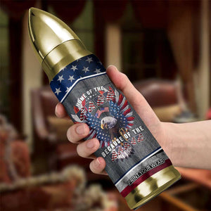 American Flag Patriotic Bullet Tumbler Land Of The Free Because Of The Brave USA Flag Bald Eagle TB10 Print Your Wear