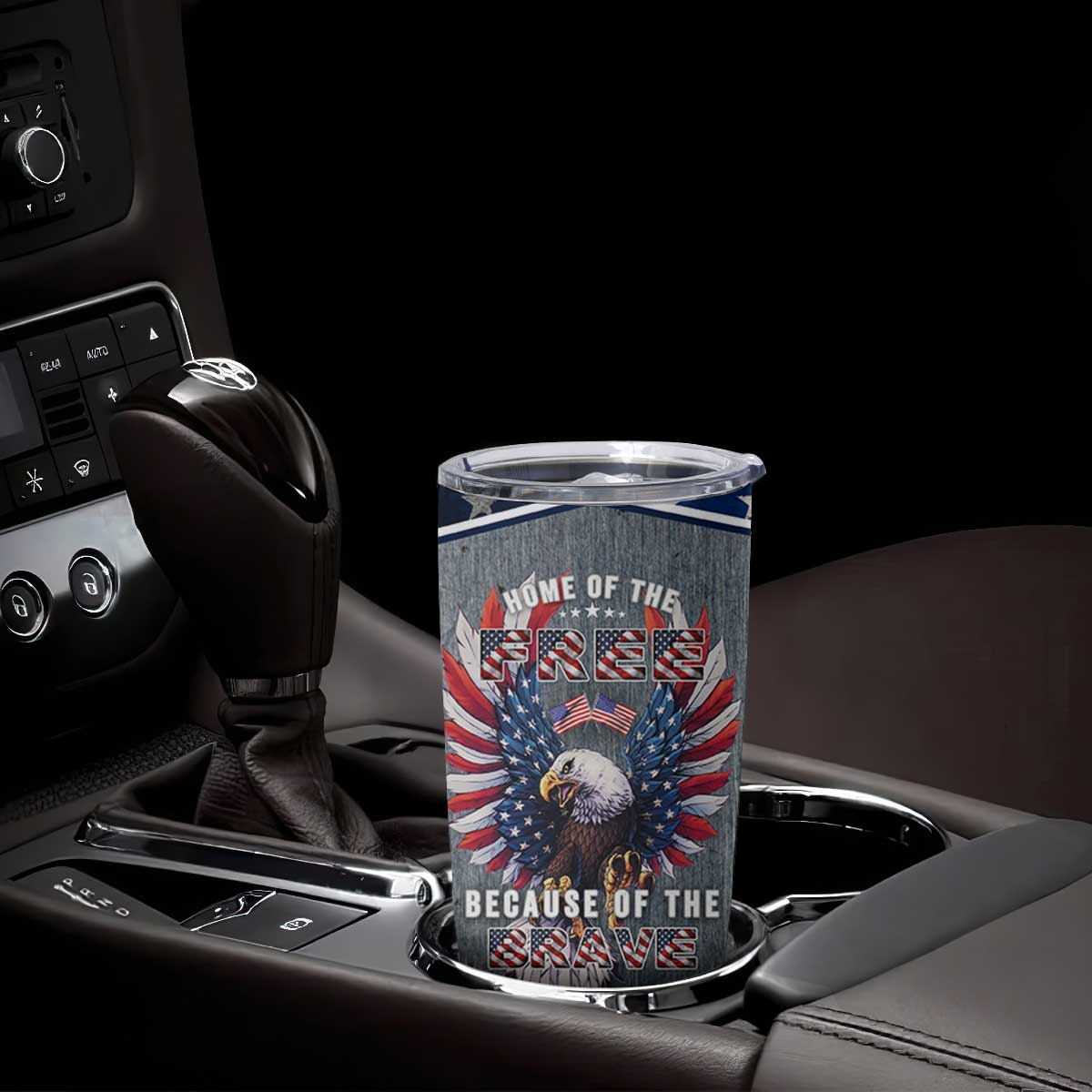 American Flag Patriotic Tumbler Cup Land Of The Free Because Of The Brave USA Flag Bald Eagle TB10 Print Your Wear
