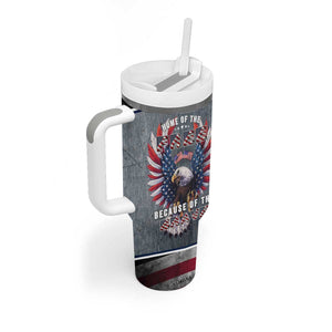 American Flag Patriotic Tumbler With Handle Land Of The Free Because Of The Brave USA Flag Bald Eagle TB10 Print Your Wear
