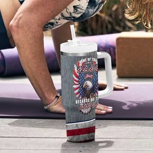 American Flag Patriotic Tumbler With Handle Land Of The Free Because Of The Brave USA Flag Bald Eagle TB10 Print Your Wear
