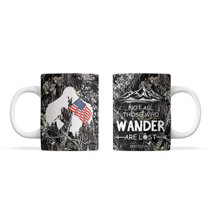 Bigfoot Camping Coffee Mug Not All Who Wander Are Lost Sasquatch TB10 Camo Print Your Wear