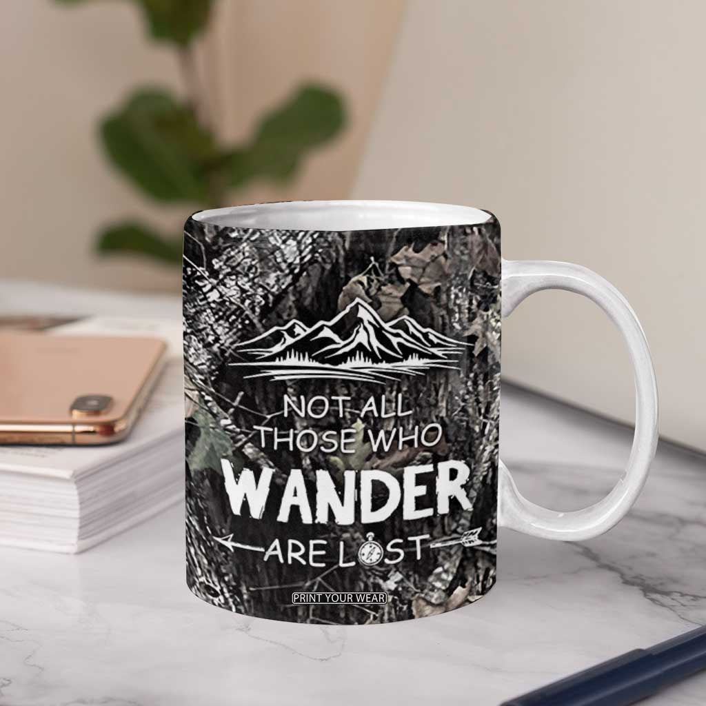 Bigfoot Camping Coffee Mug Not All Who Wander Are Lost Sasquatch TB10 Print Your Wear