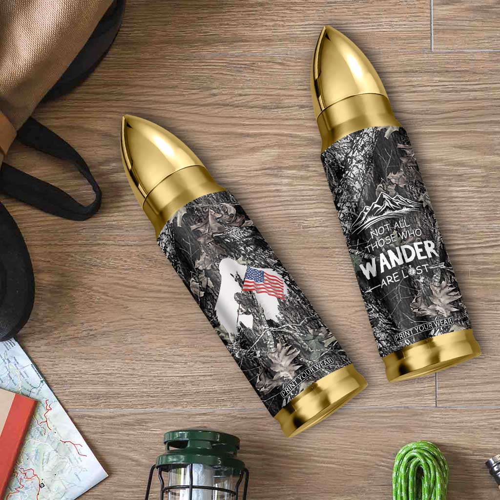 Bigfoot Camping Bullet Tumbler Not All Who Wander Are Lost Sasquatch TB10 Print Your Wear