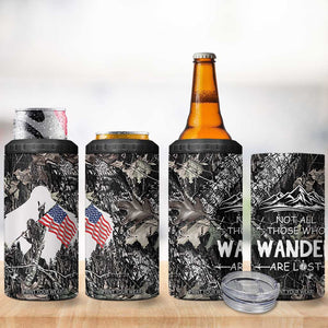 Bigfoot Camping 4 in 1 Can Cooler Tumbler Not All Who Wander Are Lost Sasquatch TB10 Print Your Wear