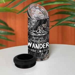 Bigfoot Camping 4 in 1 Can Cooler Tumbler Not All Who Wander Are Lost Sasquatch TB10 Print Your Wear